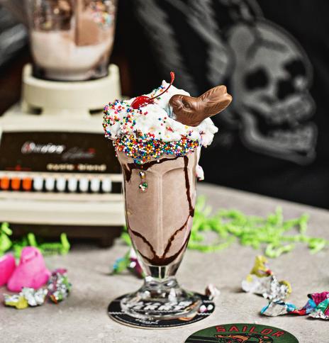 Sailor Jerry spiced rum boozy chocolate milkshake